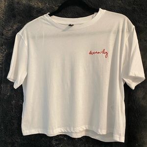 - H&M Divided size small cropped boxy white tshirt